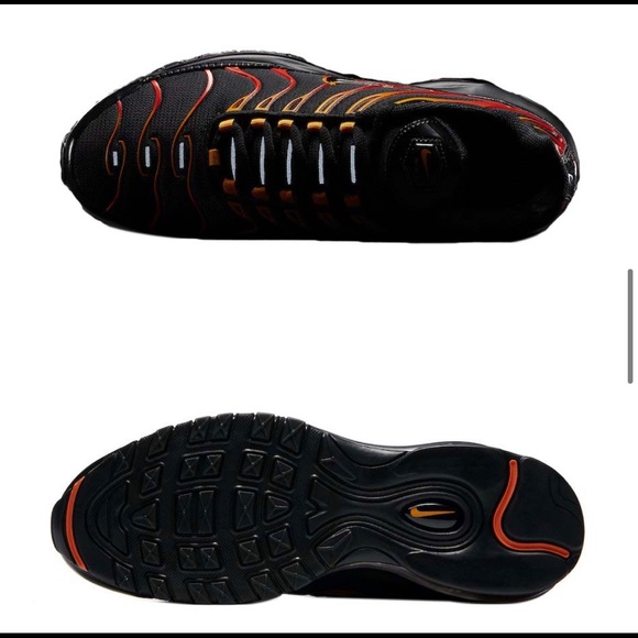 RARE Nike Air Max 97 plus Black Shock Orange - Picture 5 of 5